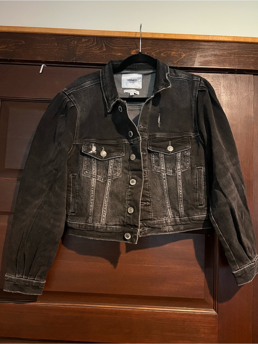 Vervet Black Washed Denim Jacket